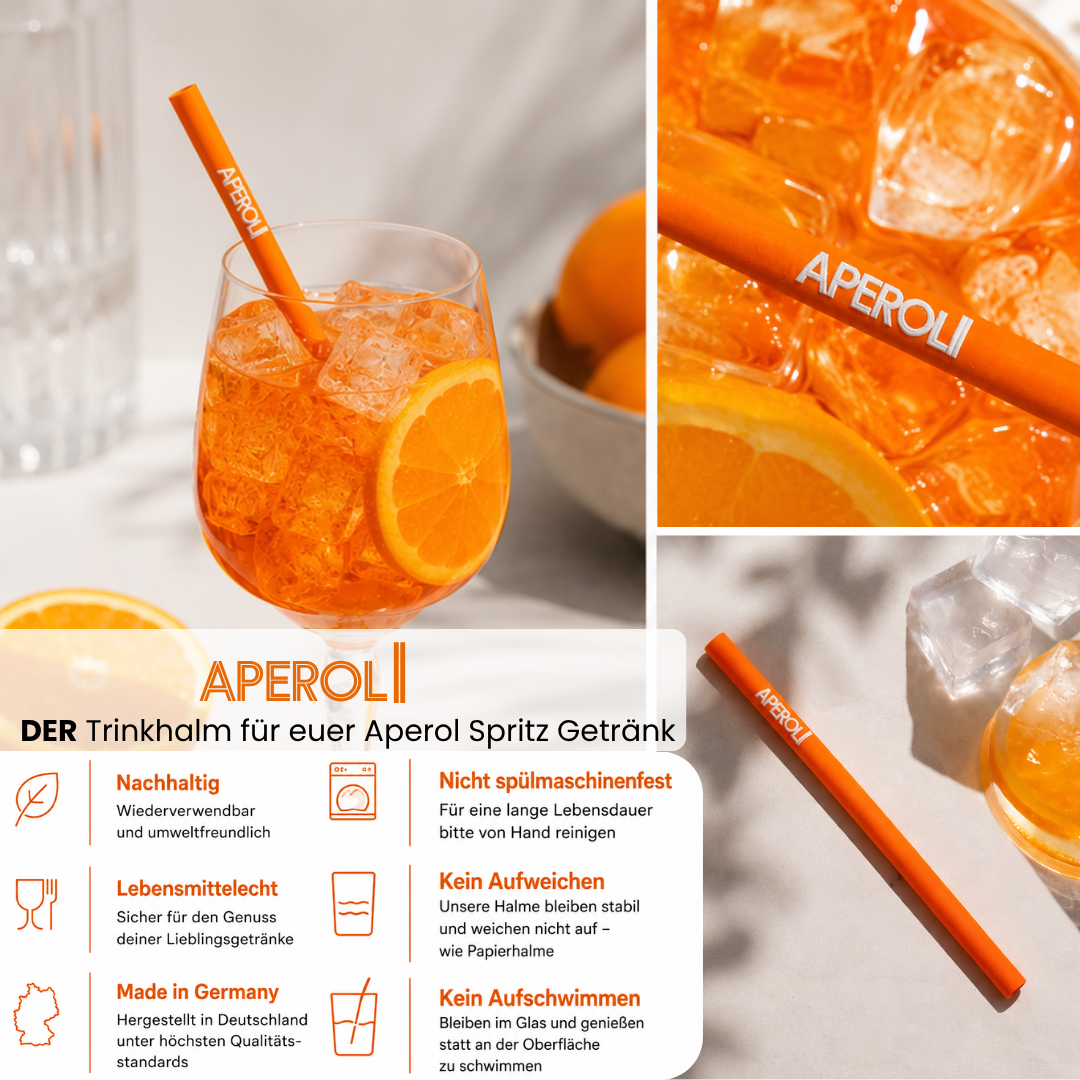 Pajitas para beber Aperol "APEROLI"