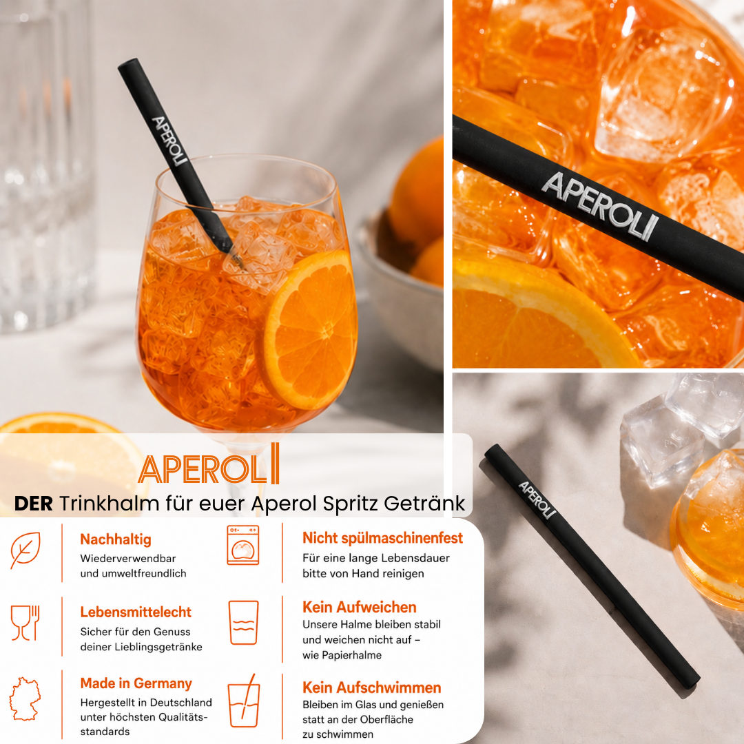 Pajitas para beber Aperol "APEROLI"