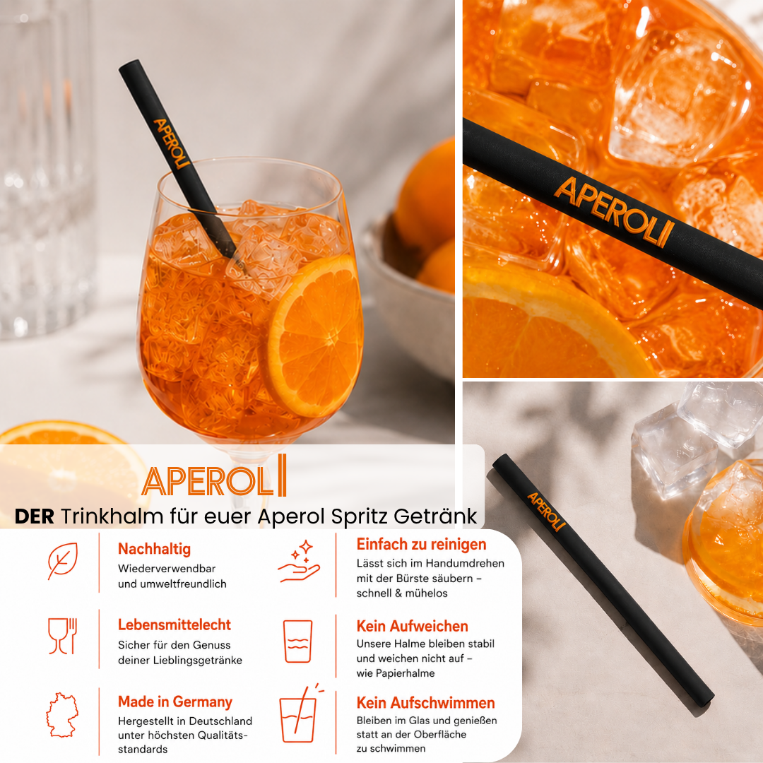 Pajitas para beber Aperol "APEROLI"
