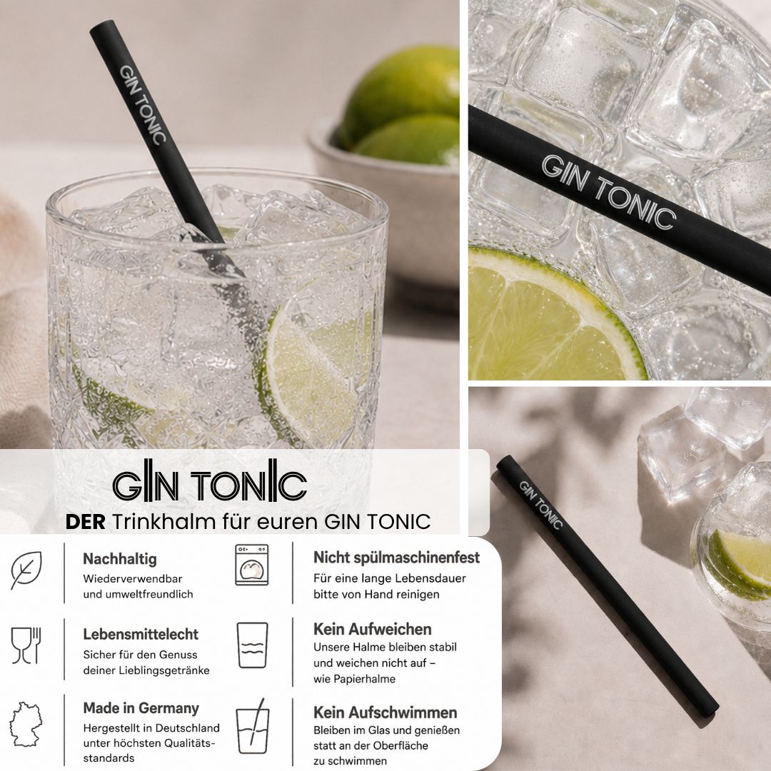 Pajitas para beber ginebra y tónica