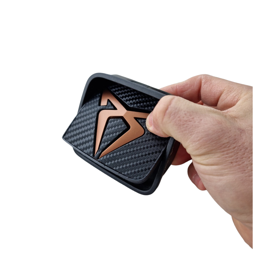 Tailgate opener mechanism PP3D refined with Cupra emblem (original Seat/Cupra part)