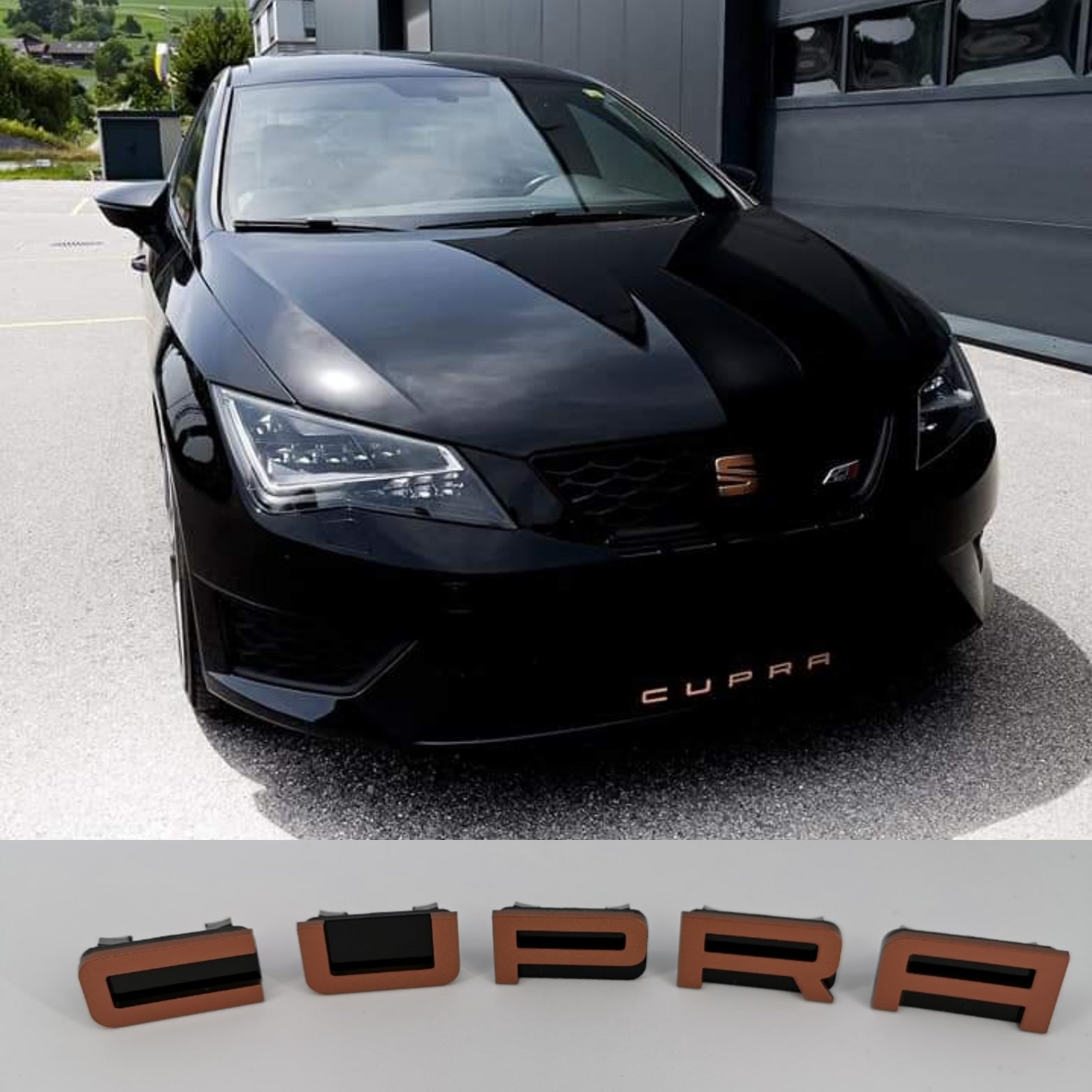 Lettrage Cupra SEAT LEON CUPRA 5F en CUIVRE