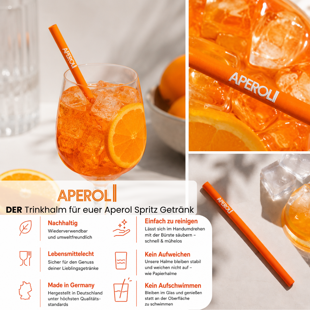 Pajitas para beber Aperol "APEROLI"