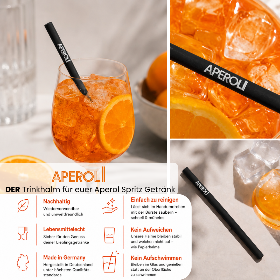 Pajitas para beber Aperol "APEROLI"