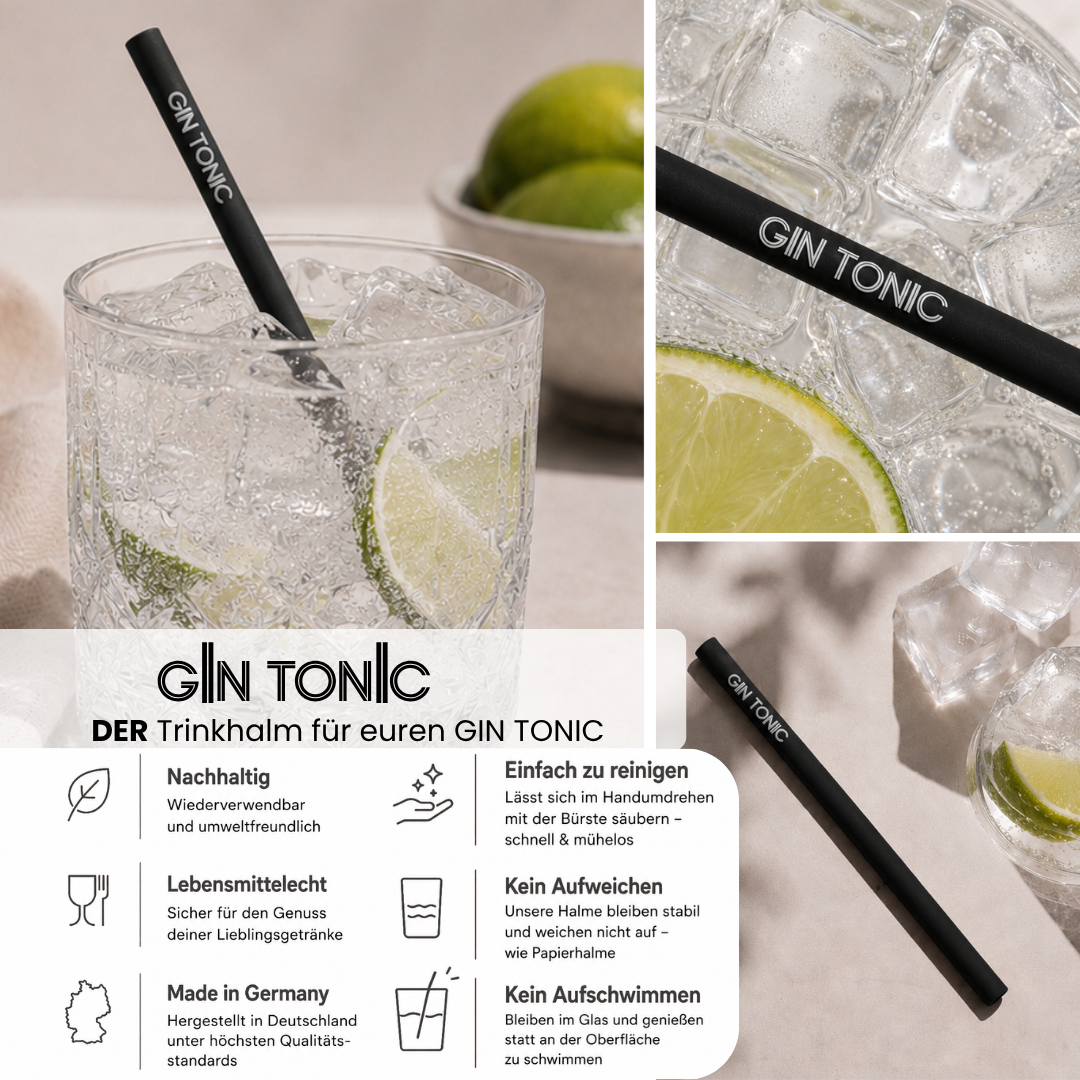 Pajitas para beber ginebra y tónica