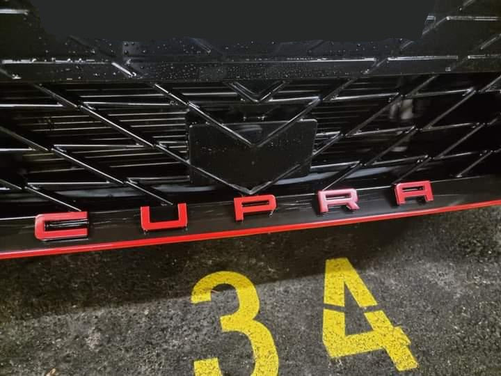 Cupra lettering for the Cupra Ateca in copper